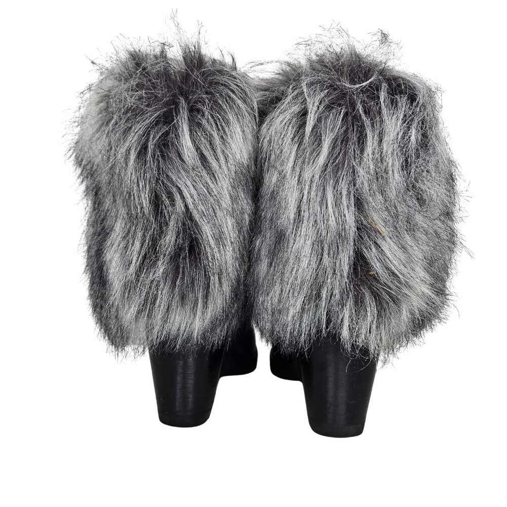 SOREL "Park City" Waterproof Black Leather Faux Fur Wedge Boots | US 8.5 | $300 - Picture 6 of 9